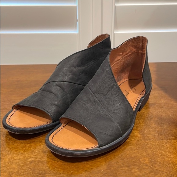 Free People Black Leather Wrap Bootie Sandals - Picture 10 of 16